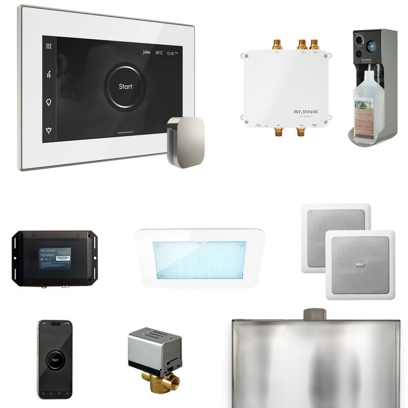 Mr Steam BLS1 Bliss Package Steam Shower Control Package with Isteamx - White / Polished Nickel