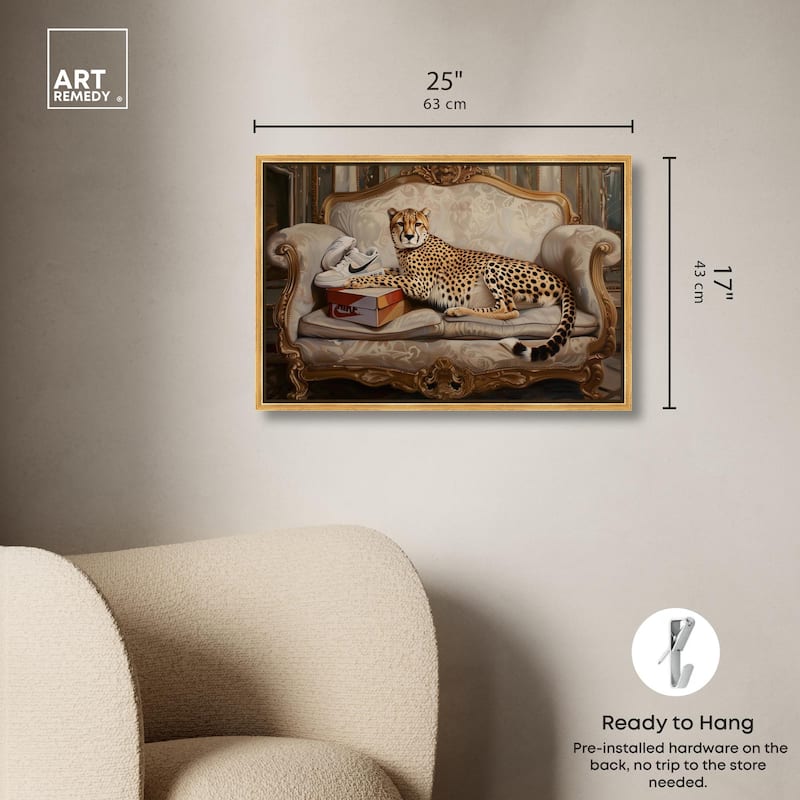 Lounging Sneaker Cheetah Canvas by Art Remedy