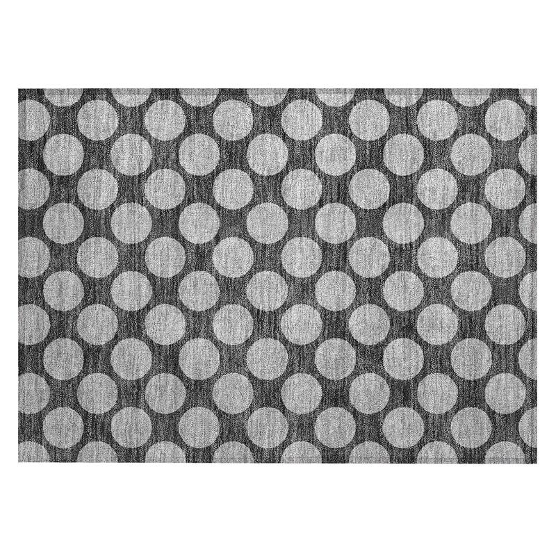 Machine Washable Indoor/ Outdoor Polka Dots Chantille Rug