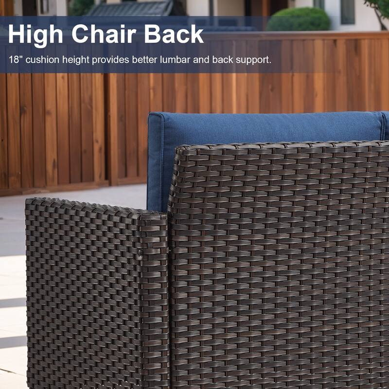 Gymojoy Wicker Swivel Glider Chair with 4 inch Olefin Cushions