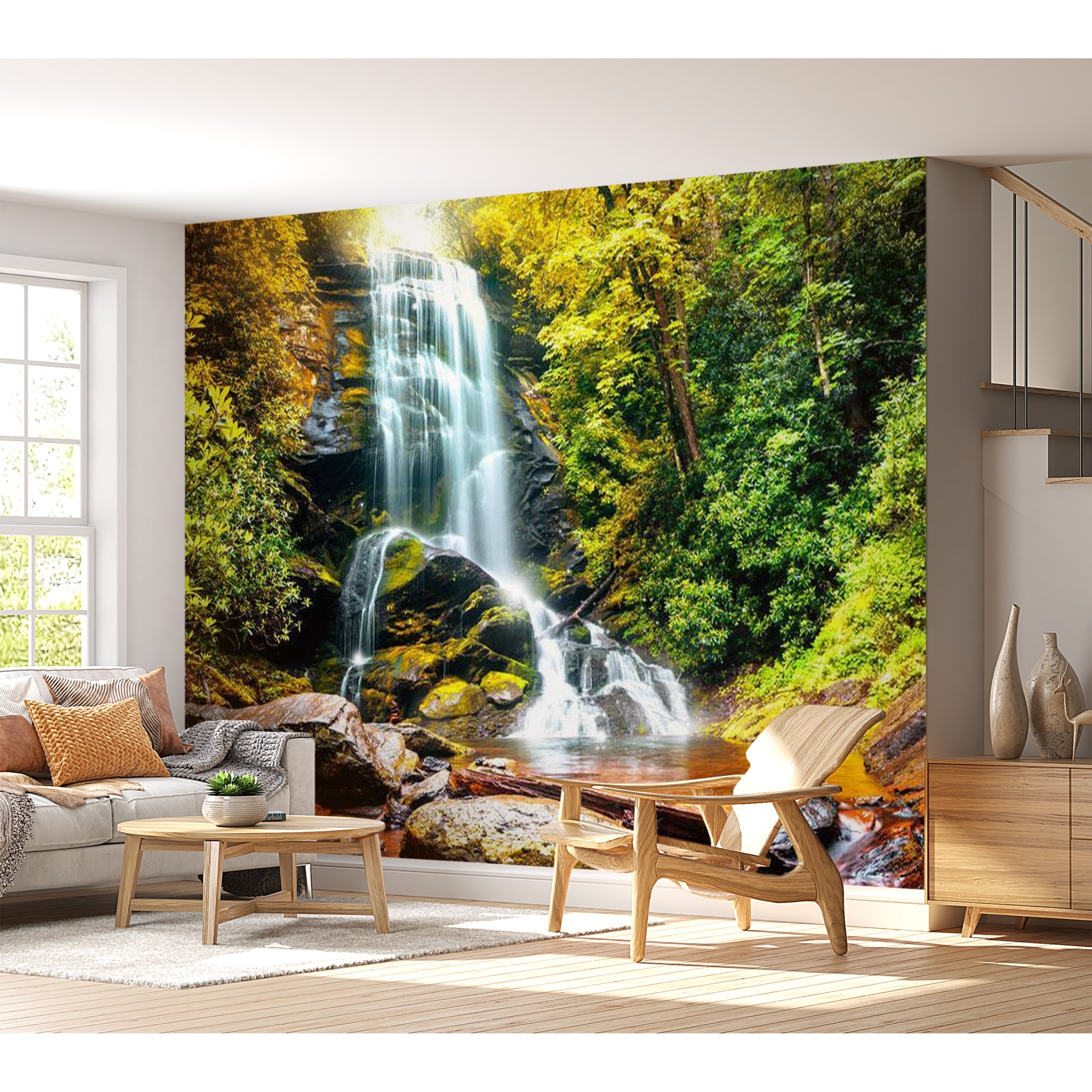 Landscape Nonpasted Wallpaper Wall Mural Birch Forest Bed Bath