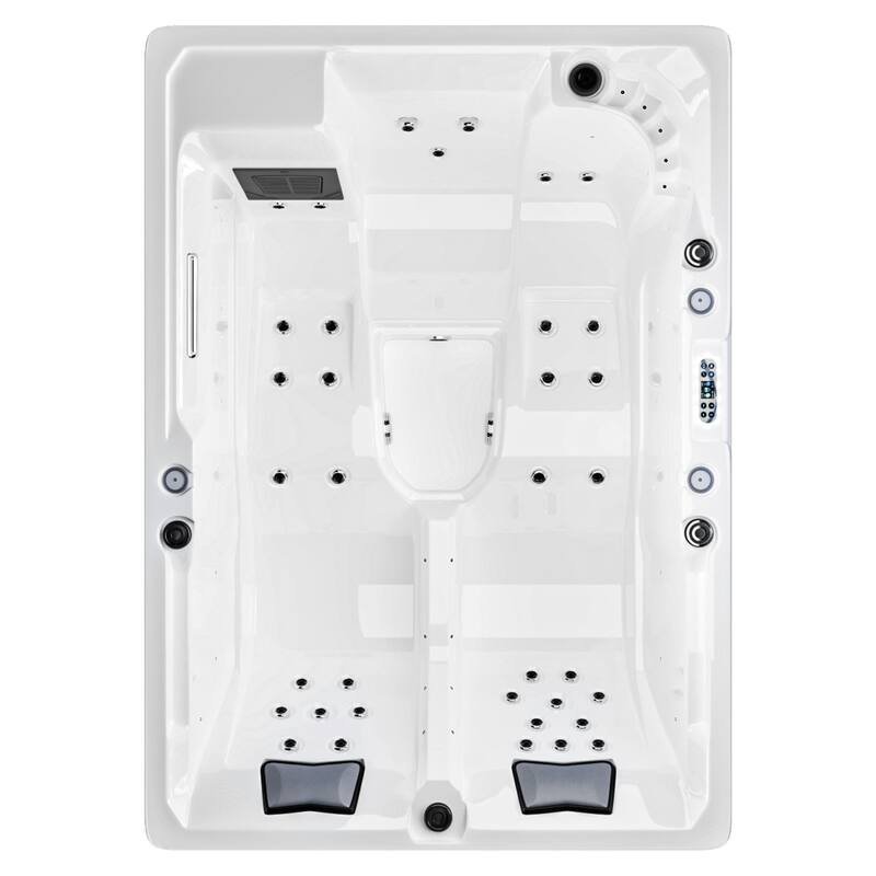 Patiowell 4-Person 41 Jets Hot Tub with Digital Control System-The Fresh Water System and LED Lighting-Intelligent