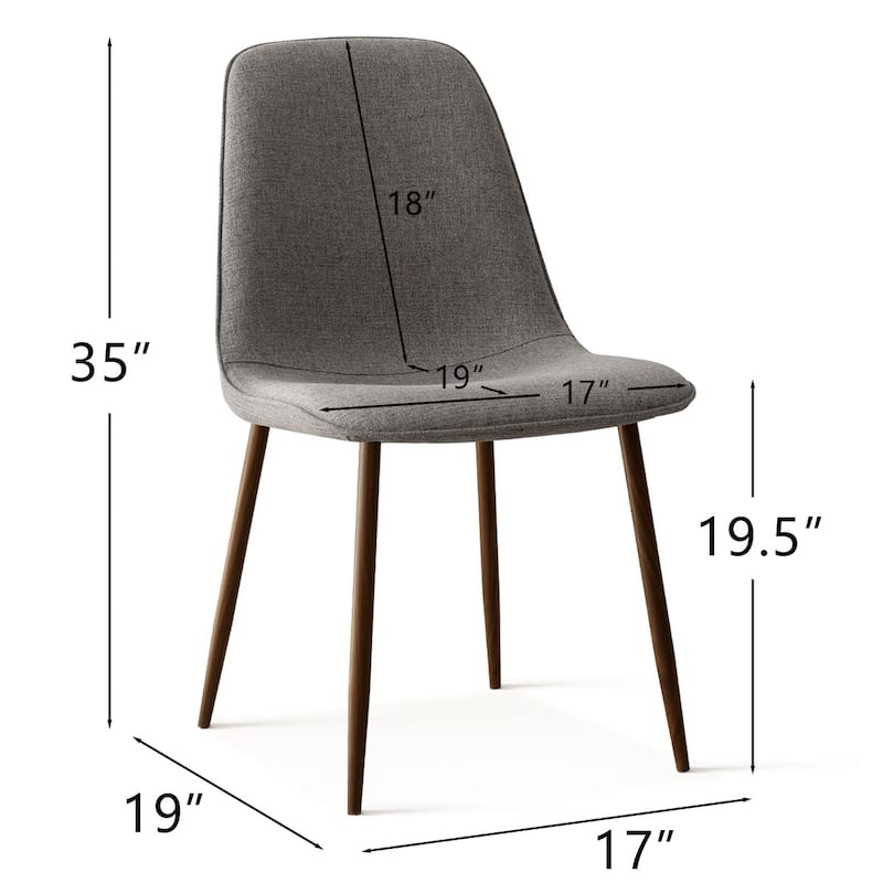 Modern Solid Back Side Dining Chair Walnut leg(Set of 4)