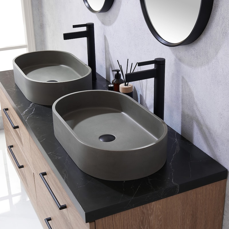 Trento Bath Vanity with Sintered Stone Top with Concrete Sink (O)