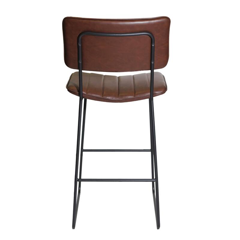 Steve Silver Tallon Metal and Faux Leather Bar Stool