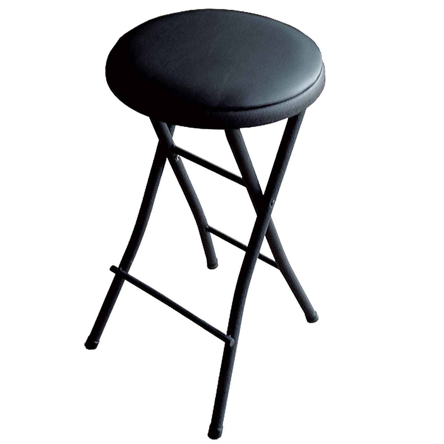 Plastic Development Group ST01 Extremely Portable Black Folding Padded Bar Stool 5