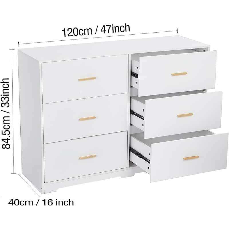 Dresser for Bedroom with 6 Drawers, Modern Closet Dressers Chest of Drawers