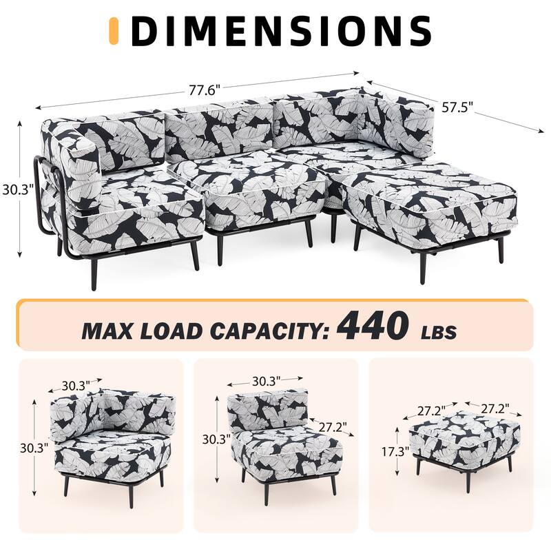 Inflatable Couch Set - Portable Outdoor Air Sofa with Aluminum Frame, Waterproof Oxford Fabric for Camping, Patio,Beach
