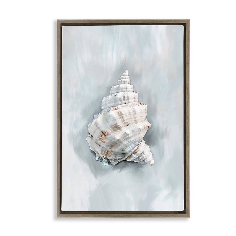 Stupell Conch Seashell Mirage Framed Floater Canvas Wall Art Design By Ramona Murdock - 17 x 25 - Brown