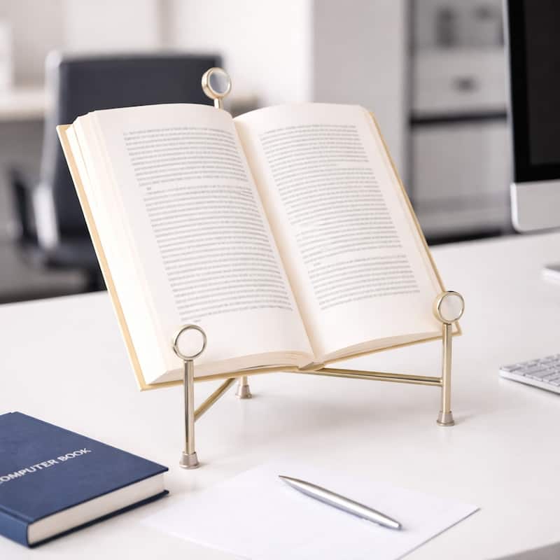 Stylish Metal and Acrylic Easel Stand Decorative Object - Gold - 13.0"