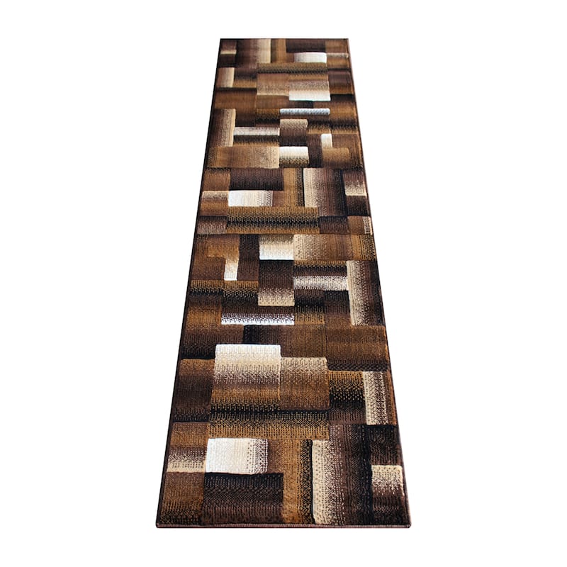 Modern Geometric Style Color Blocked Indoor Area Rug