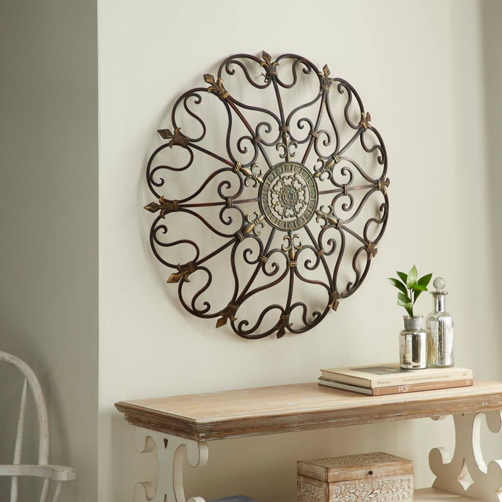 Brown Metal Scroll Home Wall Decor
