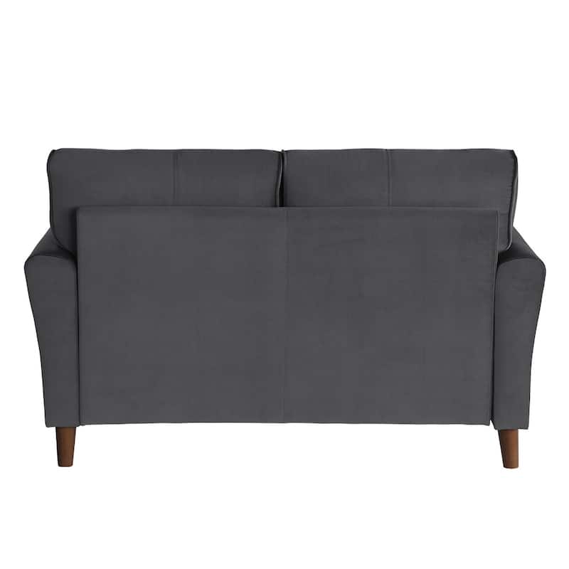 Ynes Gray Velvet Love Seat