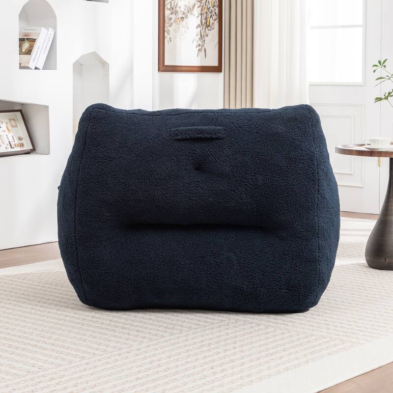 Teddy Fabric Bean Bag Chair, High Density Foam Bean Bag Sofa, Comfy Fluffy Lazy Sofa Chair Living Room, Bedroom