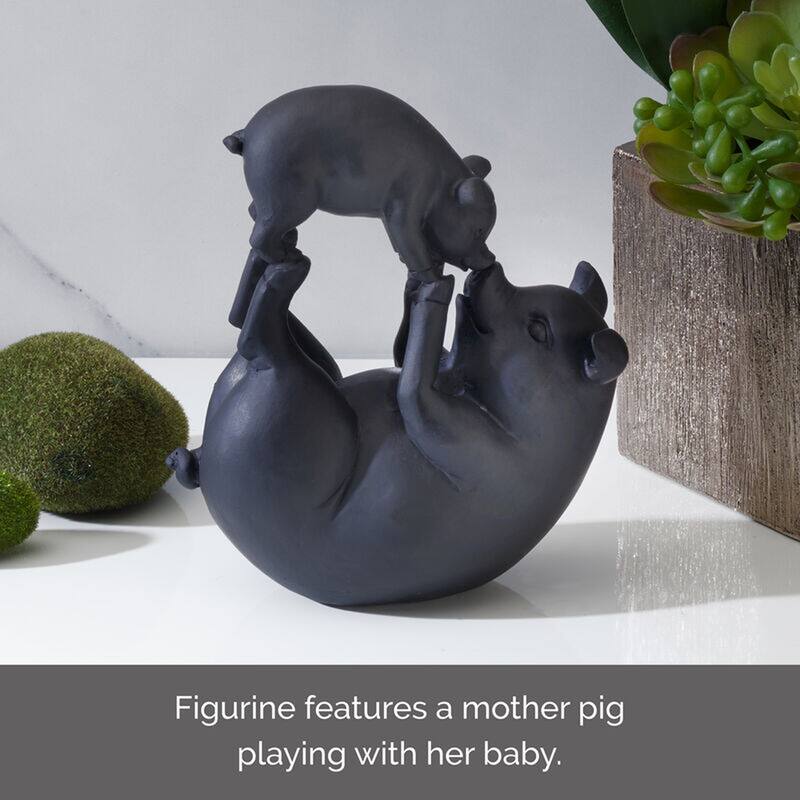 Elements Mother Pig and Baby Pig Figurine, 5X6 Inch