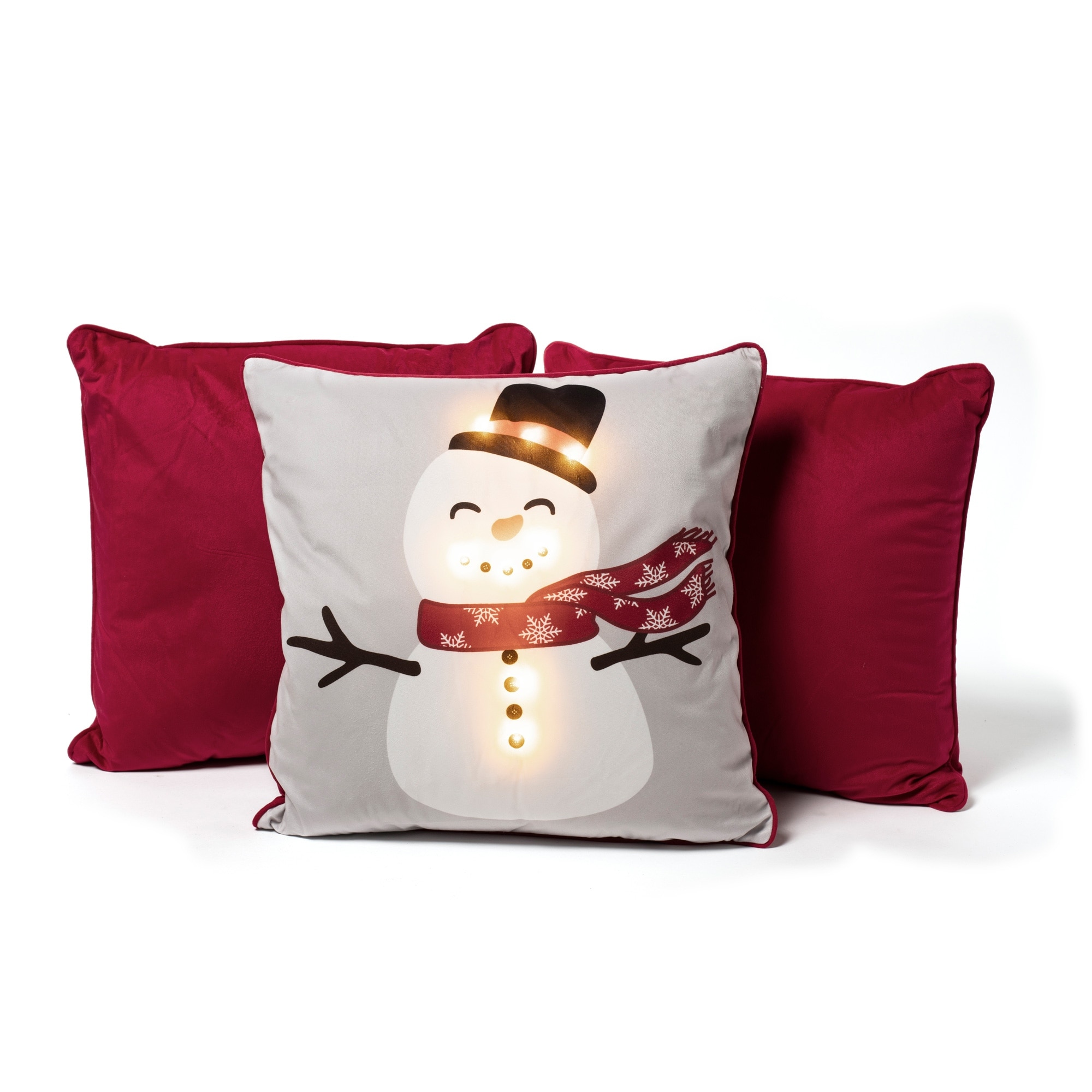 Sure Fit Snowman Light Up Decorative Throw Pillow Bundle Overstock 32363565