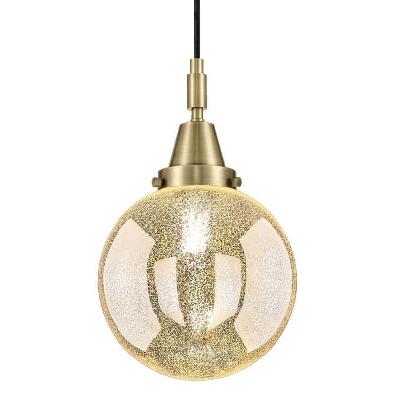Innovations Lighting 447-1P-G208-8 Beacon 8" Wide Mini Pendant with - Antique Brass