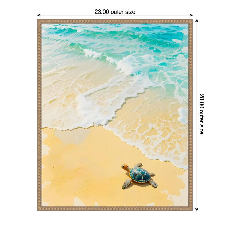 Turtling by Kintsugi99 Framed Canvas Wall Art Print - 23 x 28 in