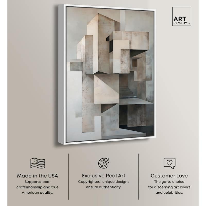 Grey Matrixy Canvas by Art Remedy