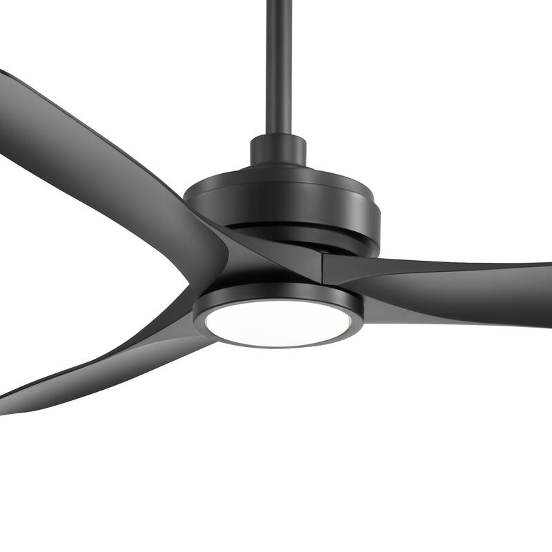52-inch Black Waterproof Outdoor Ceiling Fan with Light Remote(3-Blade)