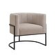 preview thumbnail 2 of 4, Upholstered Linen Accent Chair with Black Metal Stand,Mid-Century Living Room Leisure Chair with Curve Backrest