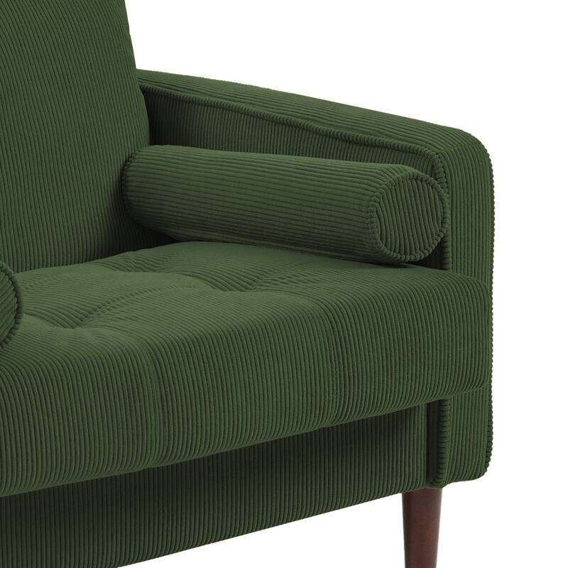 2 Set Modern Wide Armchair Corduroy Accent Chairs