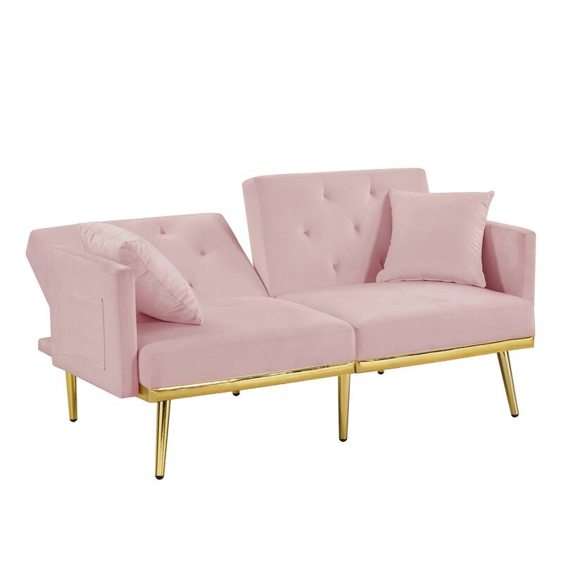 Modern Velvet Sofa Bed for Living Room, Office, Spacious Space