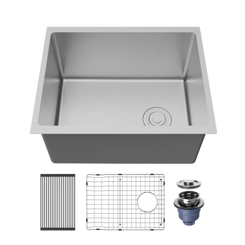 Karran Fusion Undermount 23-in x 18-1/4-in Stainless Steel Single Bowl Laundry Sink