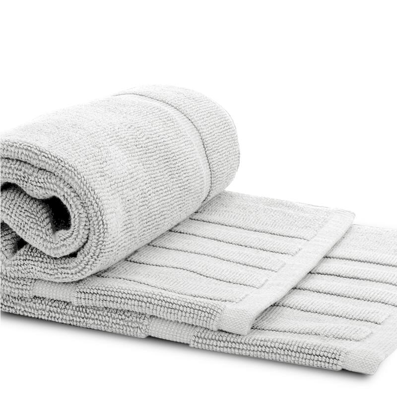 White Classic Luxury Cotton Bath Mat 22x34 Set of 2