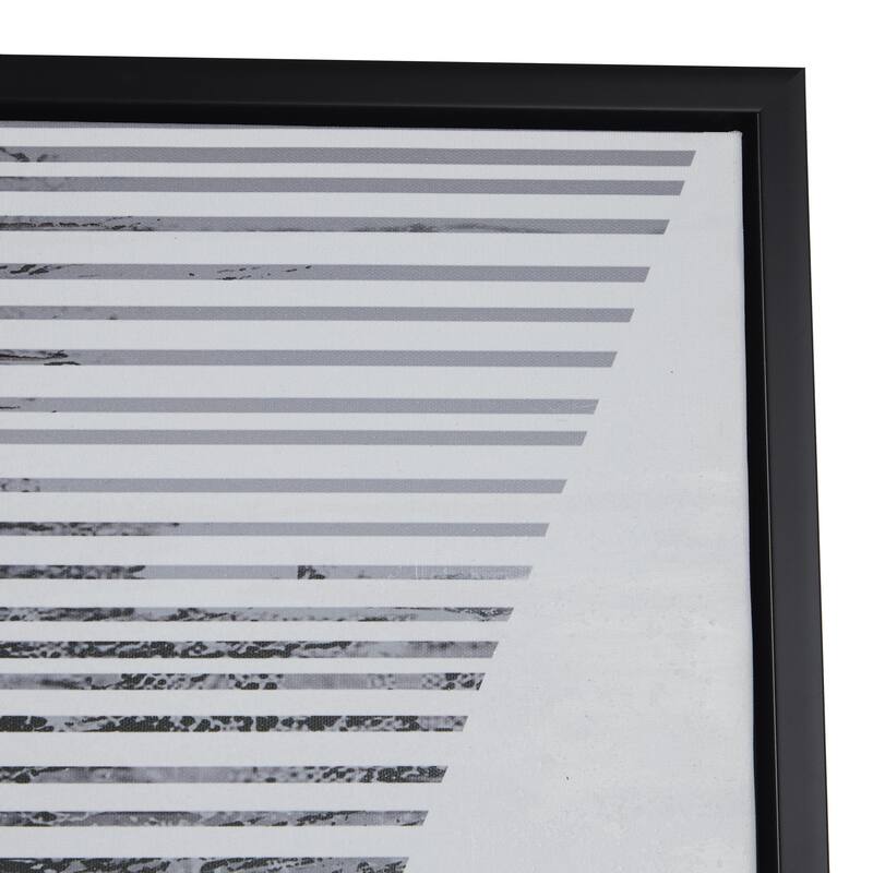 Canvas Geometric Living Room Framed Wall Art with Black Frame - Black - Roche River Decor
