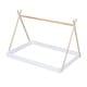 preview thumbnail 5 of 9, Full Size Tent Floor Kids Bed Frame with Triangle Structure and Safety Railings for Kids, Special Design, White+Natural