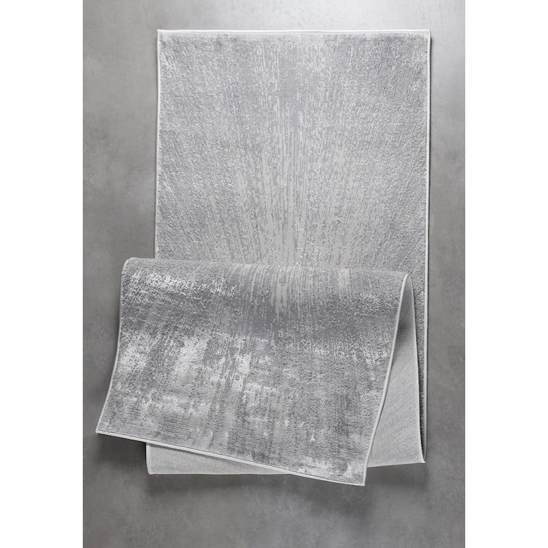Hania Collection Grey Contemporary Abstract Area Rug