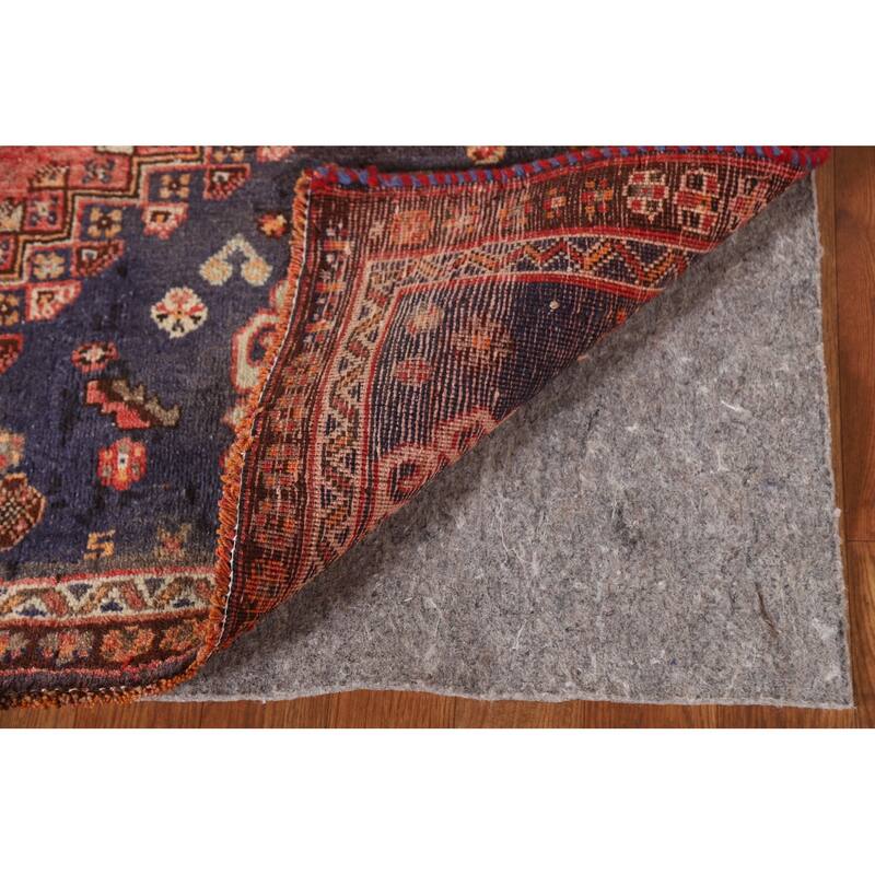 Red Qashqai Persian Antique Area Rug Handmade Wool Carpet - 5'1"x 8'2"