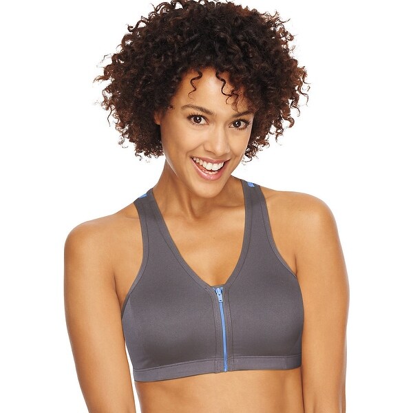 hanes zip front sports bra