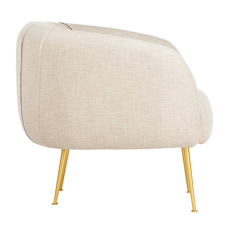 SAFAVIEH Couture Griseldis Stone Polyester Blend Accent Chair - 33" W x 30" D x 29" H - 33Wx30Dx29H