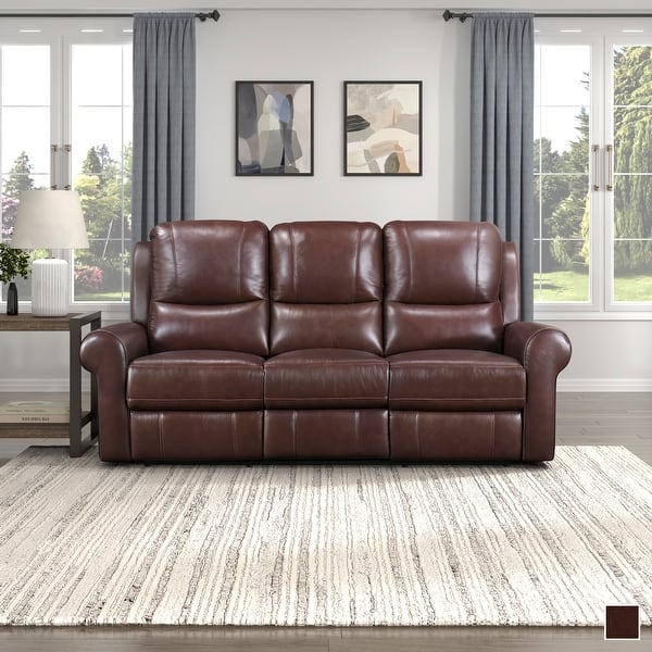 Catania Leather Match Power Double Reclining Sofa - Bed Bath & Beyond ...