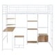 preview thumbnail 4 of 18, Modern Full Size Metal Loft Bed with Desk and Stool with Open-Style Wardrobe,Shelves and Cabinet