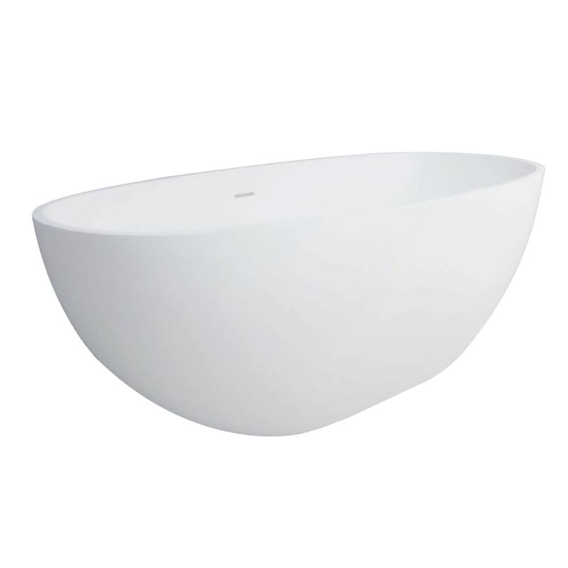 Kingston Brass Aqua Eden 65" Free Standing Engineered Stone Soaking - Matte White