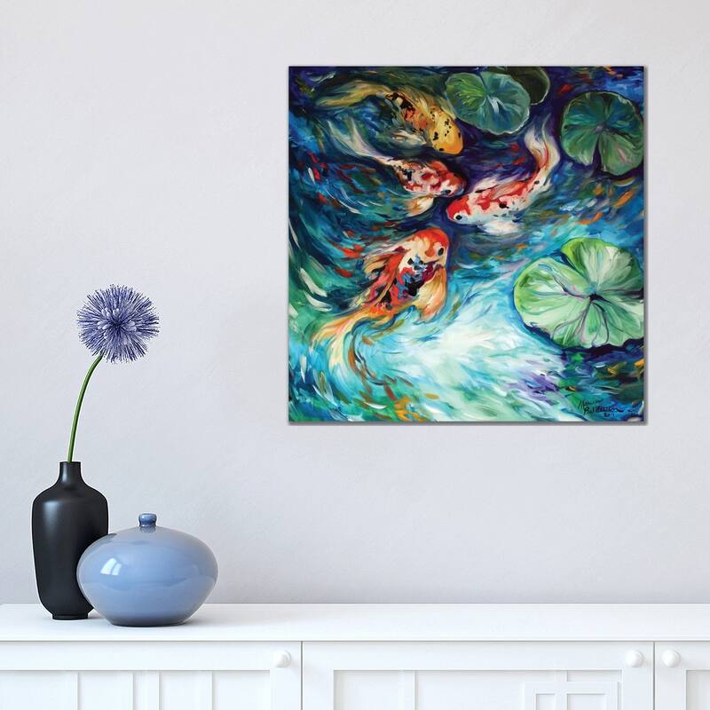 iCanvas "Dancing Colors Koi" by Marcia Baldwin Canvas Print - 18x18x1.5