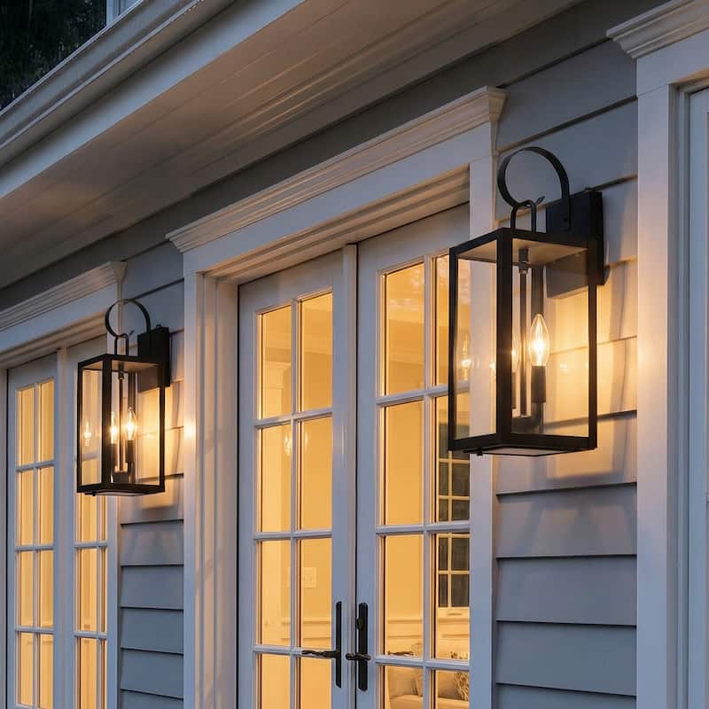 C Cattleya 1 Pack 2-Light 18.25-in Dusk to Dawn Outdoor Wall Light with Close Bottom
