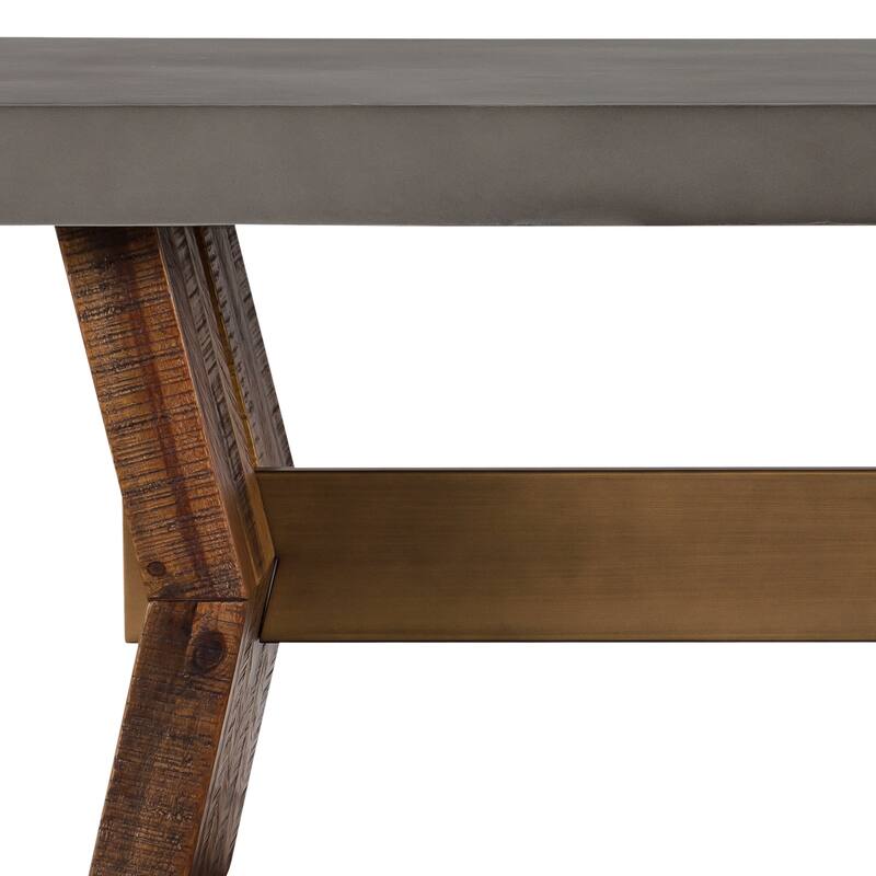 Picadilly Modern Solid Wood and Concrete Coffee Table