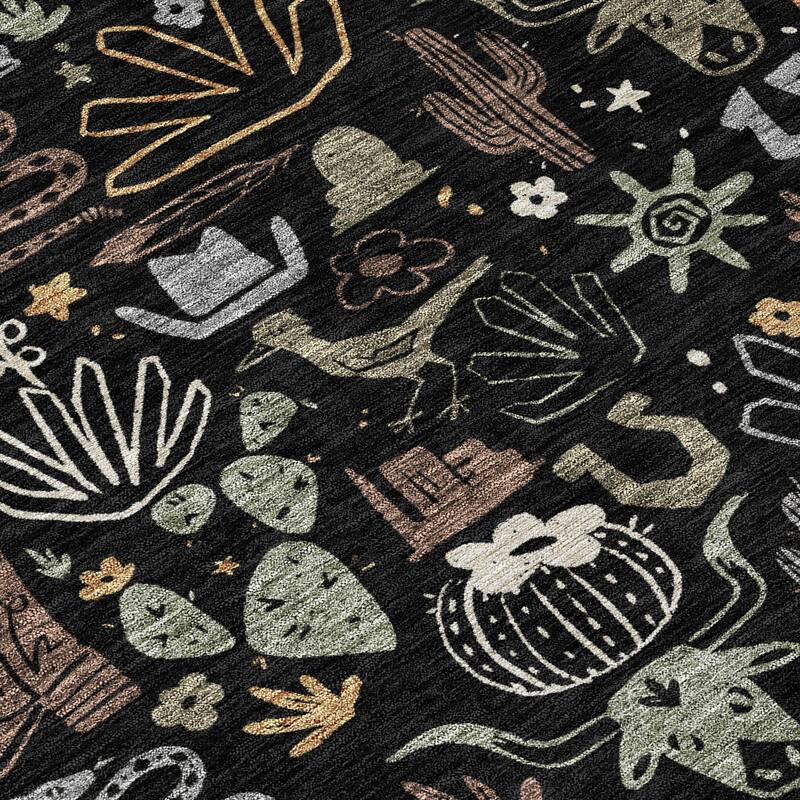 Machine Washable Indoor/ Outdoor Modern Ranch Chantille Rug