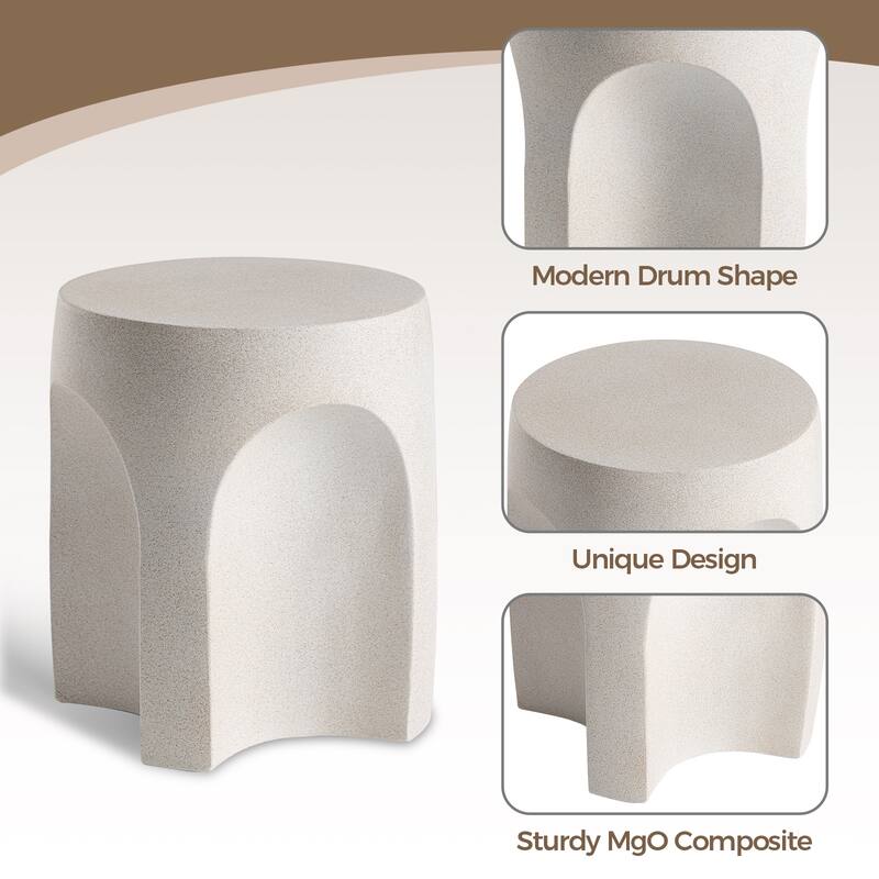COSIEST Outdoor Side Table,Concrete Accent Table