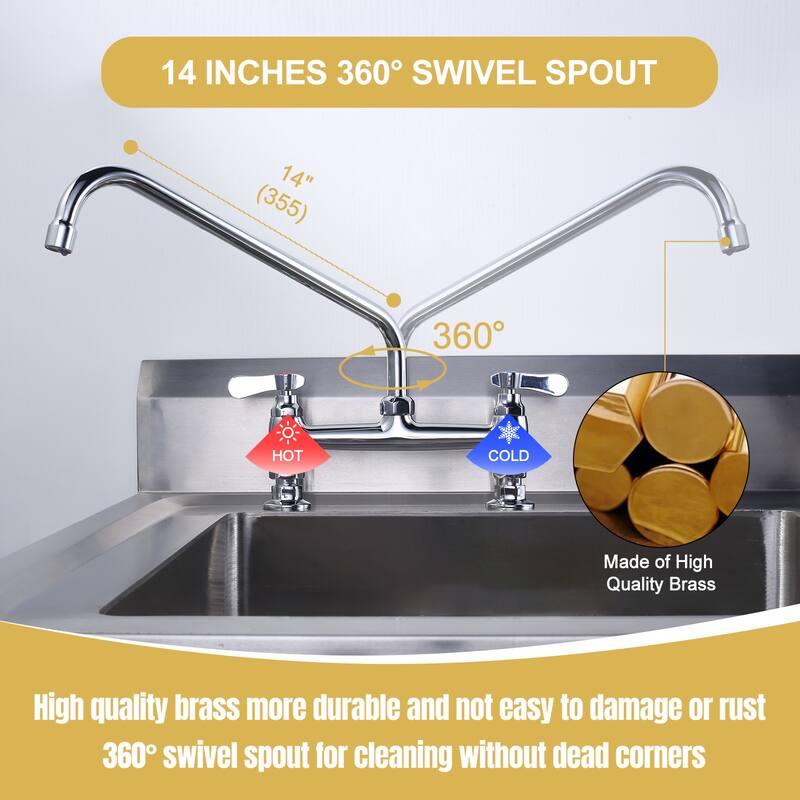 WOWOW Minimalist Bridge-Style Desk-Mounted Dual-Handle Faucet