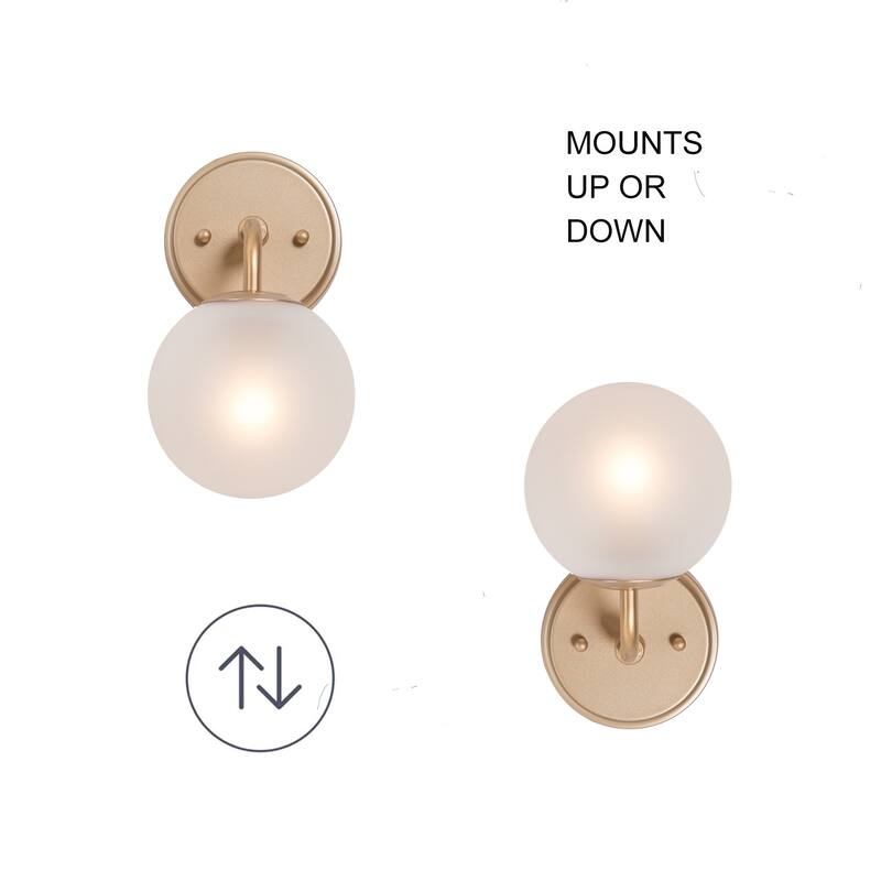 Siya Modern 3-Light Frosted Glass Bathroom Vanity Lights Romantic Gold Statement Wall Sconces Dimmable