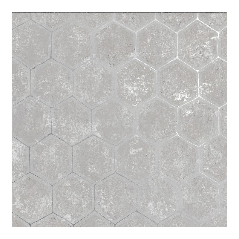 Brewster Starling Grey Honeycomb Wallpaper - 27.5 x 396 x 0.025