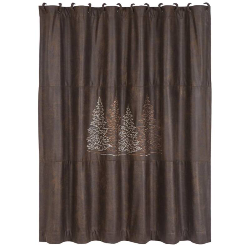 Paseo Road by HiEnd Accents Clearwater Pines Chocolate Shower Curtain, 72"x72"