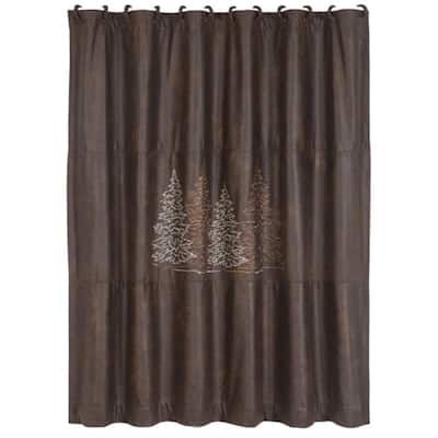Paseo Road by HiEnd Accents Clearwater Pines Chocolate Shower Curtain, 72"x72"
