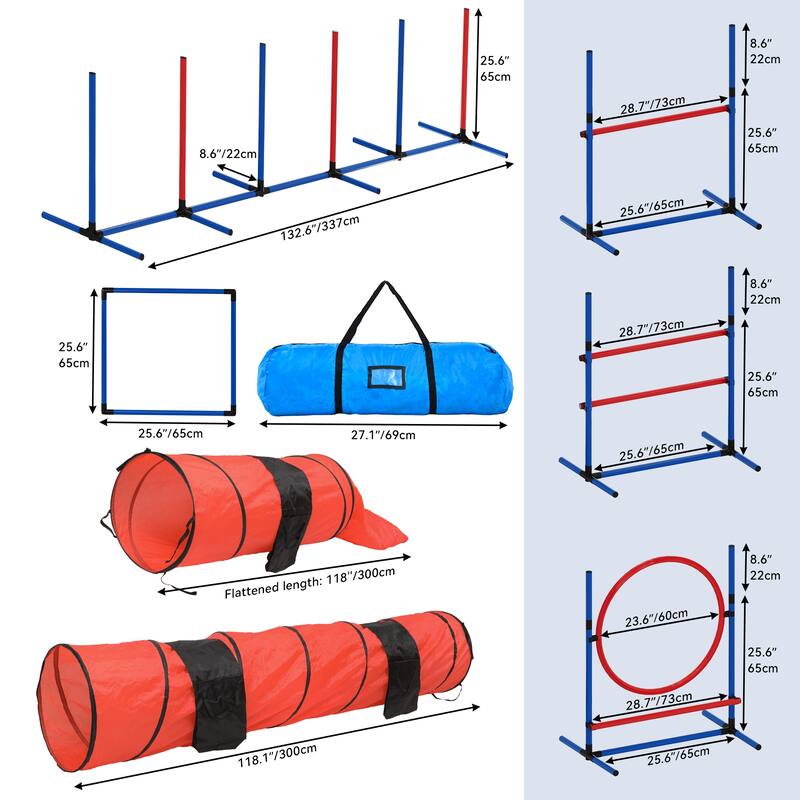 Moasis Portable Dog Agility Training Equipment, Pet Training Set