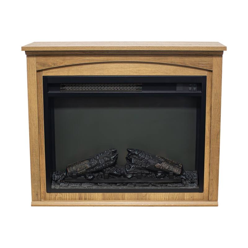 28 Inch TV Media Entertainment Center With Electric Fireplace